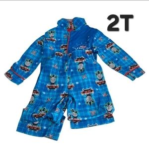 Thomas & Friends Pajama Set Blue Plaid Size 2T